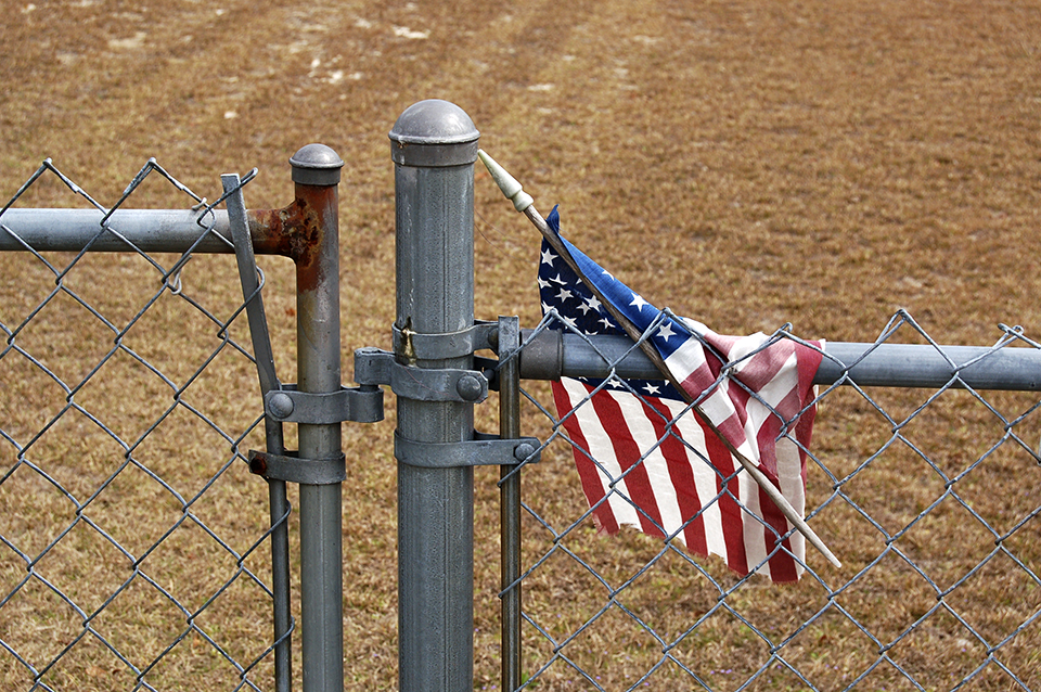 Flag In Fence