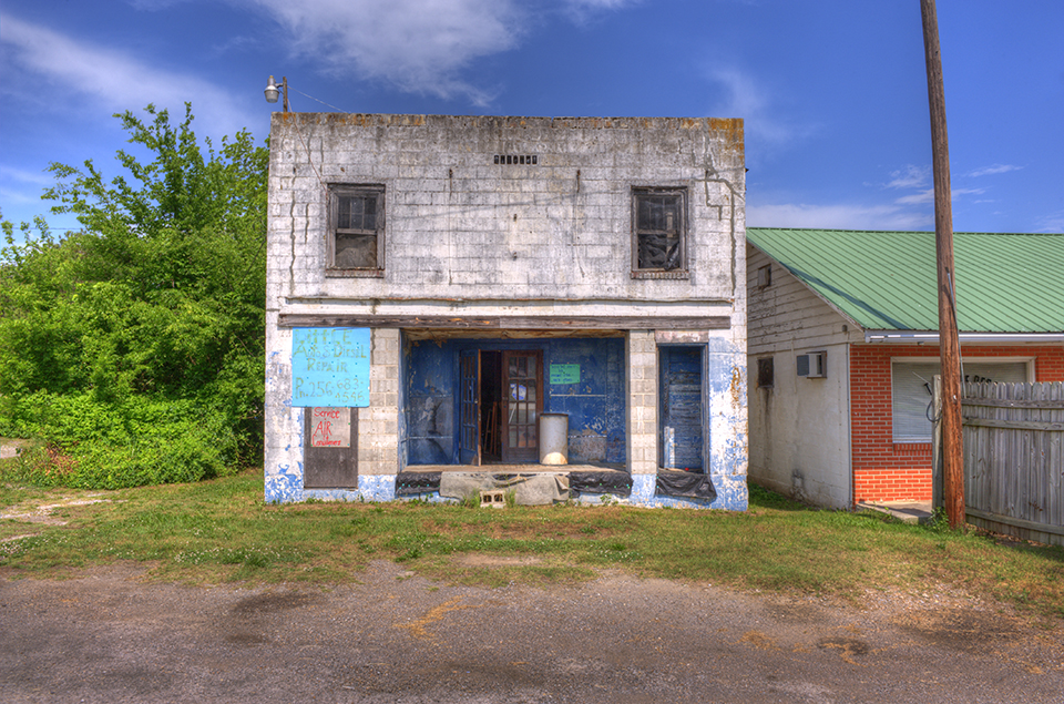 Old Storefront With Blue